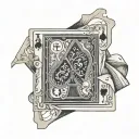 blackjack poker hand with jack and ace card tattoo design idea