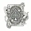 blackjack poker hand with jack and ace card tattoo design idea