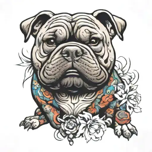 American Bully tattoo design idea