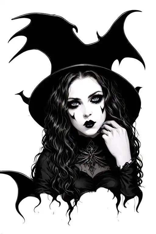 vampire girl sexy underground tattoo design idea