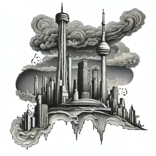Nicholas, Gemini, Toronto skyline tattoo design idea