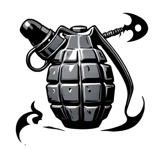 grenade tattoo design idea