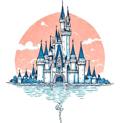 Walt Disney world castle tattoo design idea