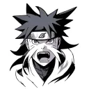 crying Naruto in ninetail form tattoo design idea