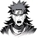 crying Naruto in ninetail form tattoo design idea