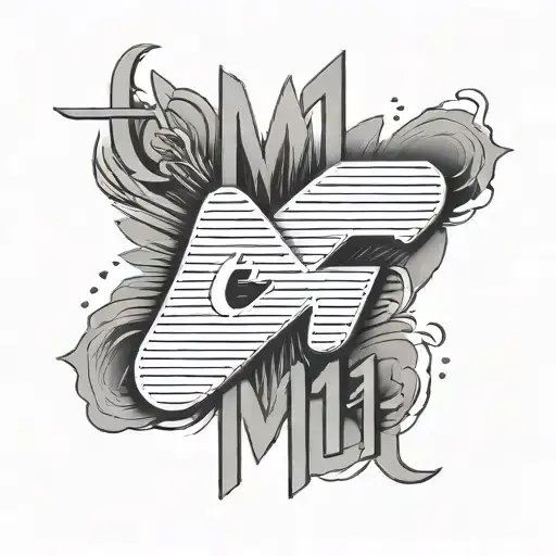 Minimal C M 11:11 written inside tattoo design idea