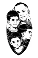 dad and two sons tattoo design idea
