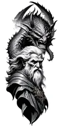 lord of the rings story in celtic style tattoo featuring balrog and gandalf tattoo design idea