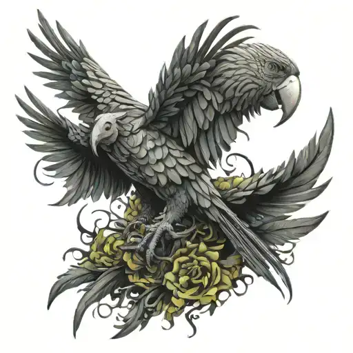 parrot symbiote carnage tattoo design idea