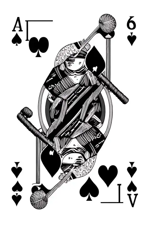 7,8,9,10,ace of hearts playing card; something with weightlifting; something golf related tattoo design idea