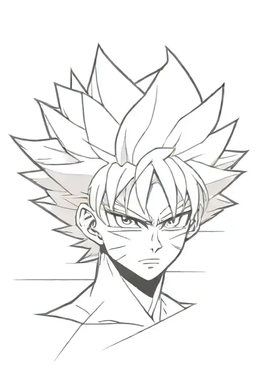 An abstract representation of angry Killua from hunter x hunter tattoo design idea