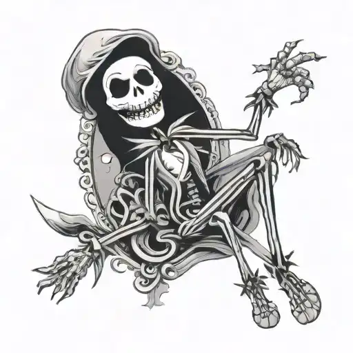 jack the skeleton nightmare before Christmas characters tattoo design idea