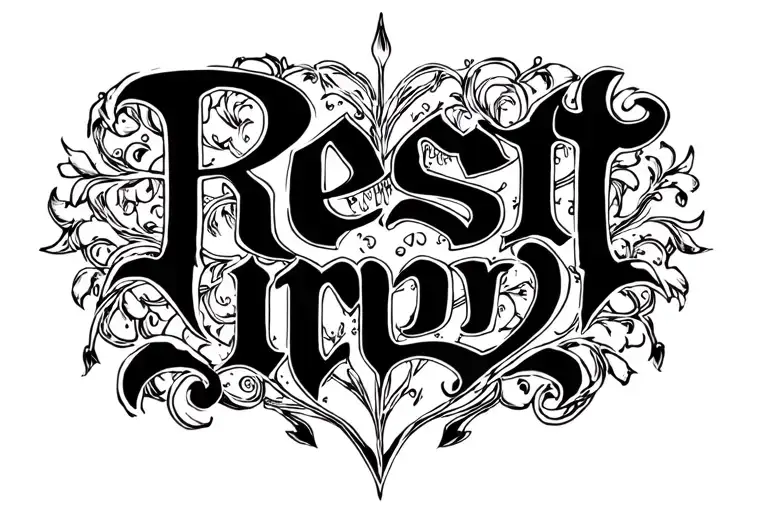 "rest in envy" chrome hearts logo tattoo design idea