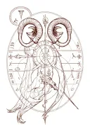 combine zodiac signs Aries Sagittarius Libra tattoo design idea