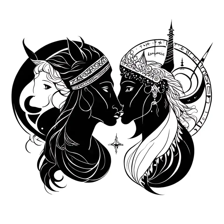 Aquarius and Sagittarius best friend tattoo  tattoo design idea