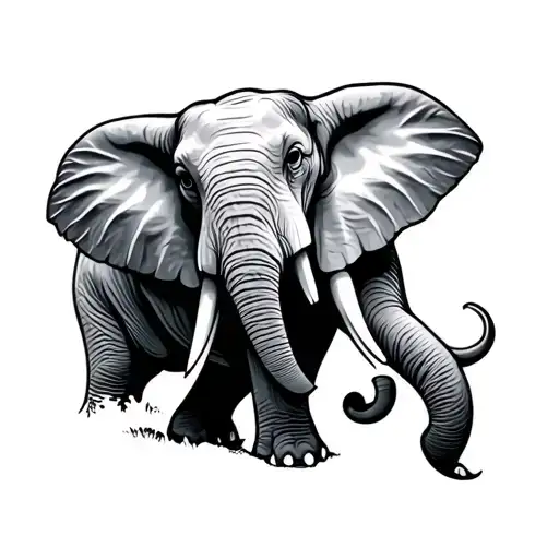 Elephant on ant tattoo design idea