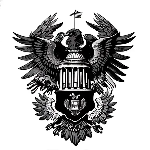 Shooting of the White House in Russia in 1993 tattoo design idea