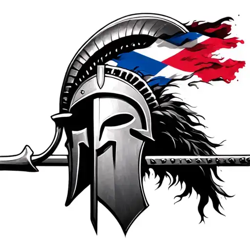 spartan warrior Puerto Rican flag incorporated tattoo design idea