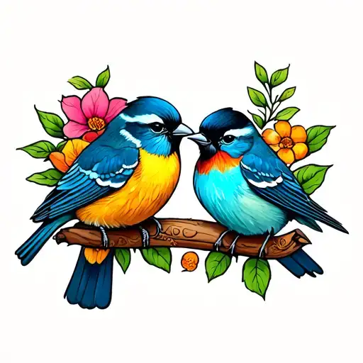3 little birds tattoo design idea