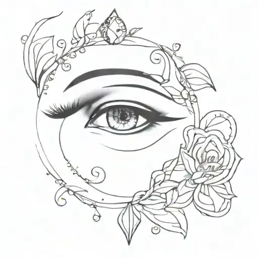 gypsy eyes with diamonds tattoo design idea