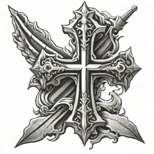 battlefield cross tattoo design idea