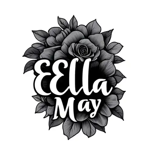 "Ella May" "Ella May" first born baby girl tattoo design idea