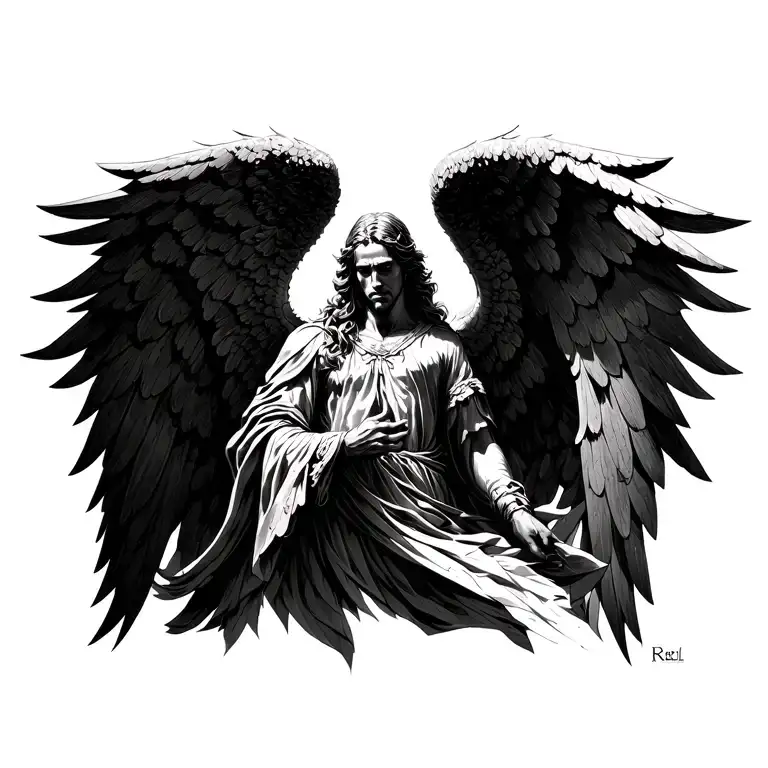 archangel uriel tattoo design idea