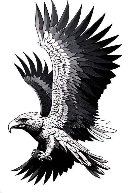 roman eagle soaring tattoo design idea