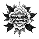 Impossible serenity typography tattoo design idea