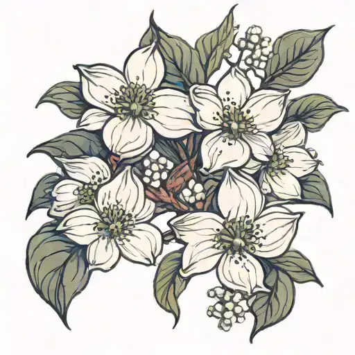 dogwood tree tattoo design idea
