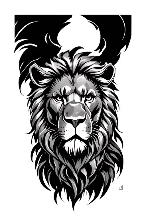 son gladiator lion tattoo design idea