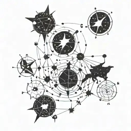 A constellation tattoo representing the zodiac signs of your family members born in 1948, 1949, 1973, and 1977 tattoo design idea