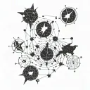 A constellation tattoo representing the zodiac signs of your family members born in 1948, 1949, 1973, and 1977 tattoo design idea