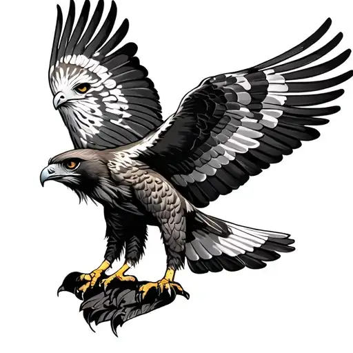 Red Tailed Hawk tattoo design idea