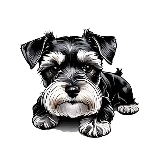 miniature schnauzer mini black tattoo design idea