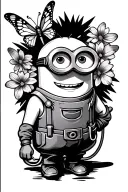 stethoscope,butterfly,carpenters tool belt and a minion character tattoo design idea