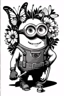 stethoscope,butterfly,carpenters tool belt and a minion character tattoo design idea