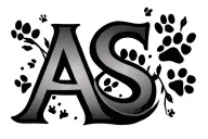 "A" and "S" intertwined with paw prints tattoo design idea