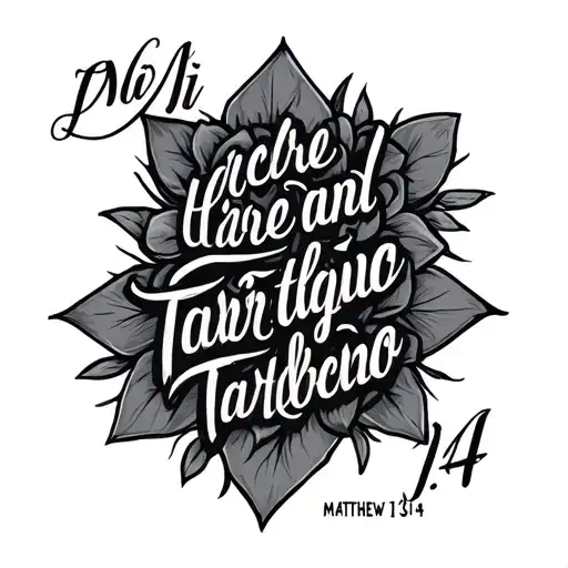 Matthew 3:14 and text  tattoo design idea