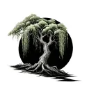 weeping willow tree tattoo design idea