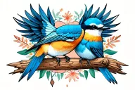 scissor-tailed flycatcher and bluebird tattoo design idea