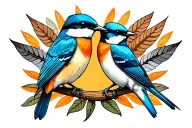 scissor-tailed flycatcher and bluebird tattoo design idea