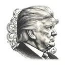 A portrait of Trump tattoo design idea