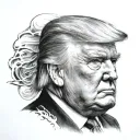 A portrait of Trump tattoo design idea