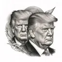 A portrait of Trump tattoo design idea