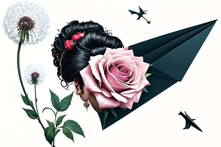 Frida Kahlo, Arthur Rimbaud, Dandelion, Rose, Co D series, paper plane, heart tattoo design idea