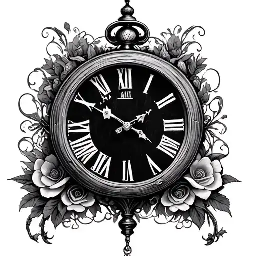 Alice In Wonderland Clock tattoo design idea
