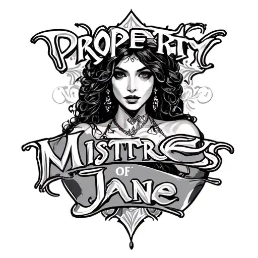 "Property of Mistress Jane " Femdom Slave tattoo design idea