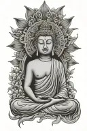 Buddha meditating tattoo design idea