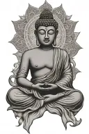 Buddha meditating tattoo design idea